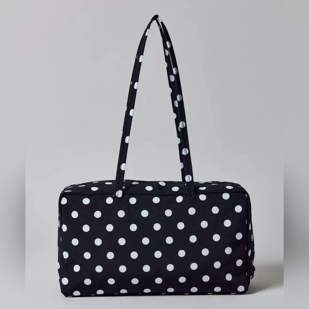 BAGGU Black and White Polka Dot Shoulder Bag